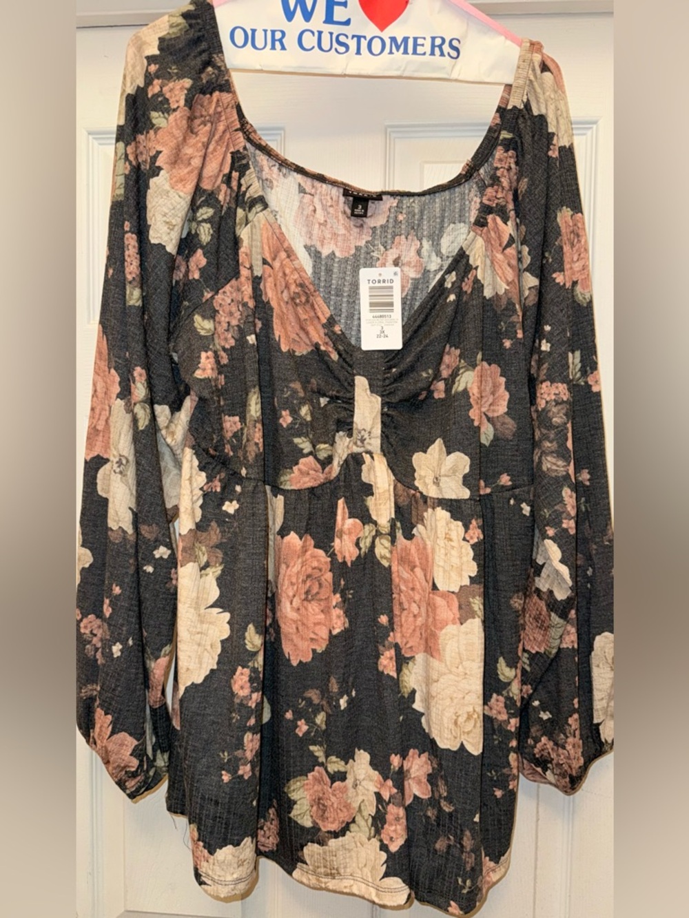 Torrid Floral Knit Babydoll Top 3X NWT